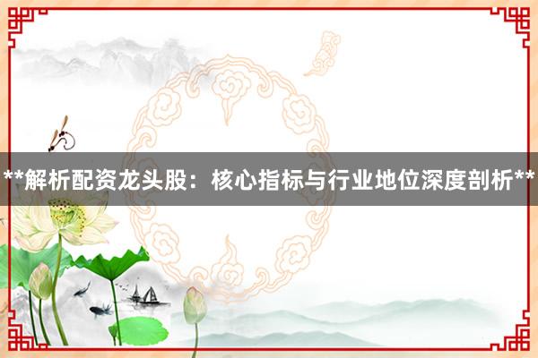 **解析配资龙头股:核心指标与行业地位深度剖析**
