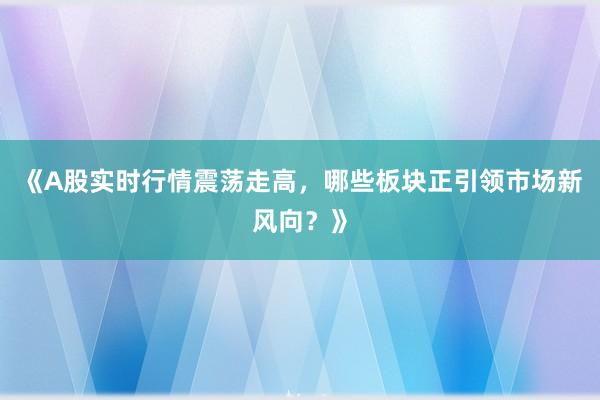 《A股实时行情震荡走高,哪些板块正引领市场新风向?》