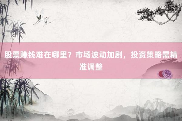 股票赚钱难在哪里?市场波动加剧,投资策略需精准调整