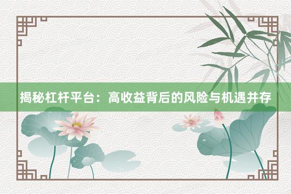 揭秘杠杆平台：高收益背后的风险与机遇并存