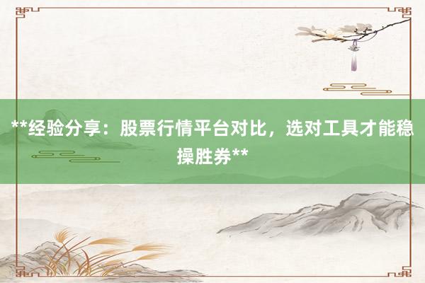 **经验分享：股票行情平台对比，选对工具才能稳操胜券**